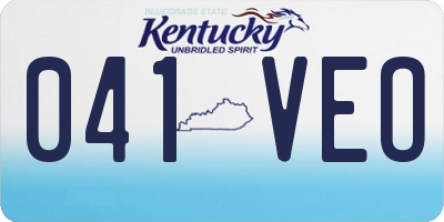 KY license plate 041VEO