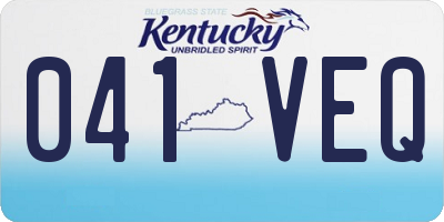 KY license plate 041VEQ