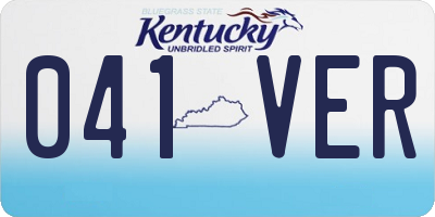 KY license plate 041VER