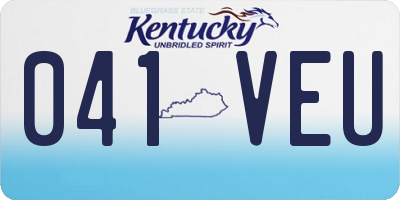 KY license plate 041VEU