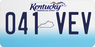KY license plate 041VEV