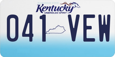 KY license plate 041VEW