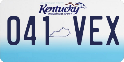 KY license plate 041VEX