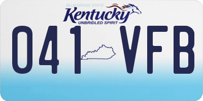 KY license plate 041VFB
