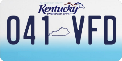 KY license plate 041VFD
