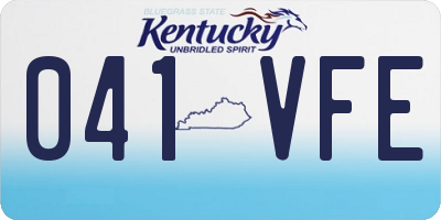 KY license plate 041VFE