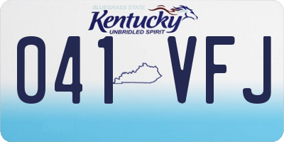 KY license plate 041VFJ