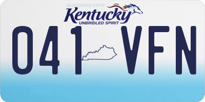KY license plate 041VFN