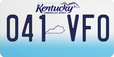 KY license plate 041VFO