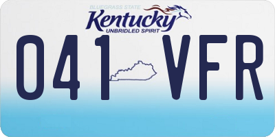 KY license plate 041VFR