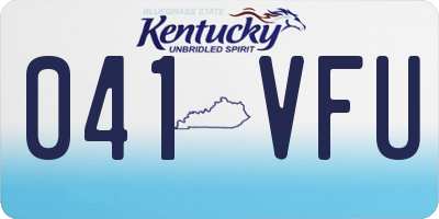 KY license plate 041VFU
