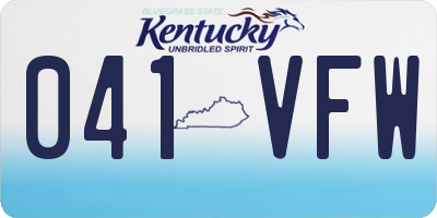 KY license plate 041VFW