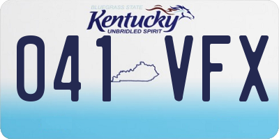 KY license plate 041VFX