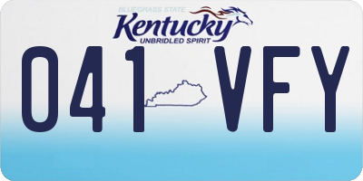 KY license plate 041VFY