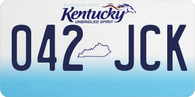 KY license plate 042JCK