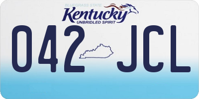 KY license plate 042JCL