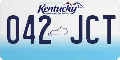 KY license plate 042JCT