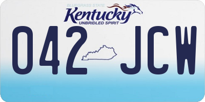 KY license plate 042JCW