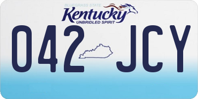 KY license plate 042JCY