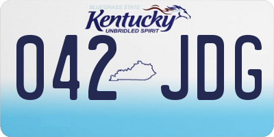 KY license plate 042JDG