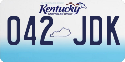 KY license plate 042JDK