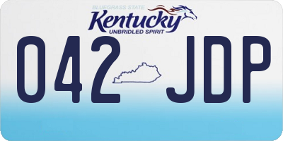 KY license plate 042JDP