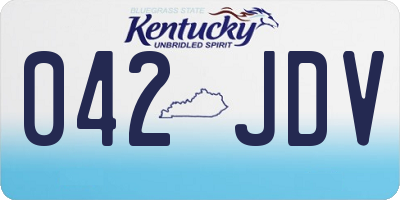KY license plate 042JDV