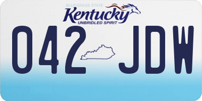 KY license plate 042JDW