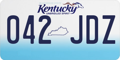 KY license plate 042JDZ