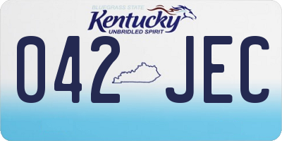 KY license plate 042JEC
