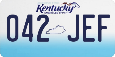 KY license plate 042JEF