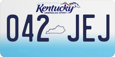 KY license plate 042JEJ