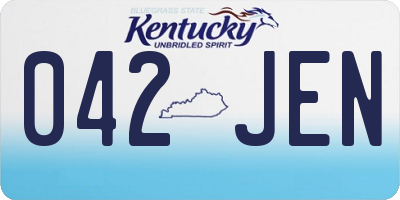 KY license plate 042JEN