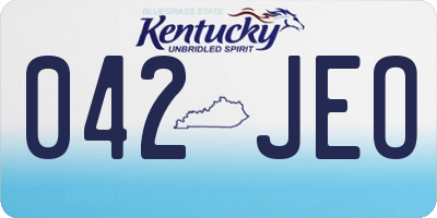 KY license plate 042JEO