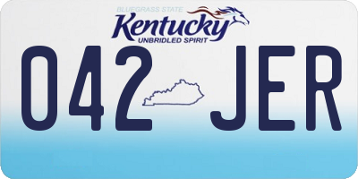 KY license plate 042JER