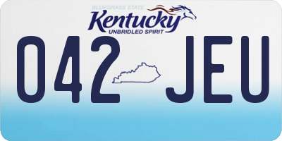 KY license plate 042JEU