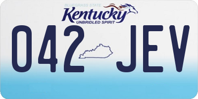 KY license plate 042JEV