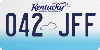KY license plate 042JFF