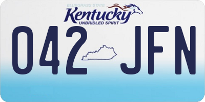 KY license plate 042JFN