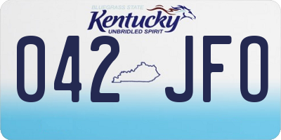 KY license plate 042JFO