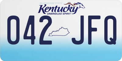 KY license plate 042JFQ