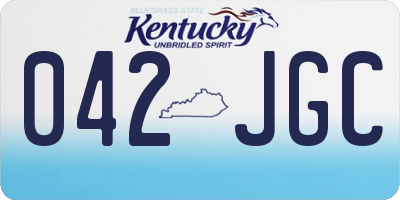 KY license plate 042JGC