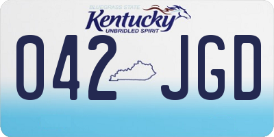 KY license plate 042JGD