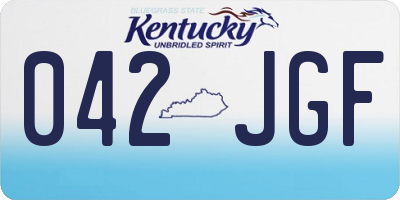 KY license plate 042JGF