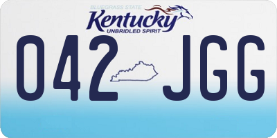 KY license plate 042JGG