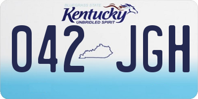 KY license plate 042JGH