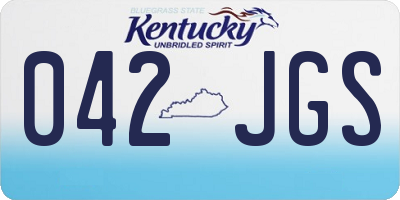 KY license plate 042JGS
