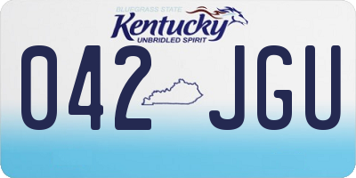 KY license plate 042JGU