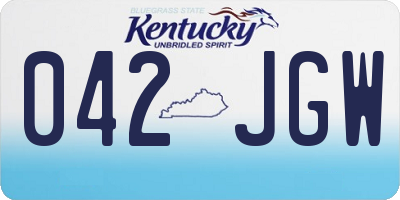 KY license plate 042JGW