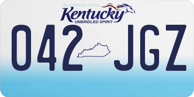 KY license plate 042JGZ
